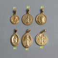 Olivia Virgin Mary Pendant Christian Religious Necklace Stainless Steel Women Miraculou Medal 18k Gold Saint Bendict Pendant