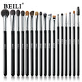 BEILI Luxury Black Eyebrow Brush Shadow Liner Lip Brush 17Pcs Eyeliner Eyeshadow Makeup Brush Set