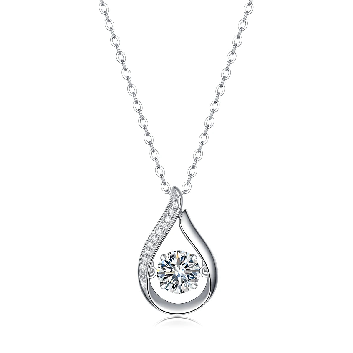 New Design Style 1 Carat 925 Sterling Silver Gemstone Moissanite Necklace for Gift Fine Jewelry Pendant Necklace Women