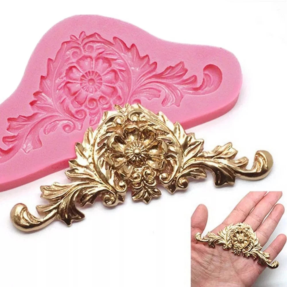3D Baroque Crown Silicone Cake Mold for DIY Sugarcraft Fondant Chocolate Vintage Relief Decorating Tools for Kitchen Baking