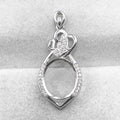 Sterling Silver 12*14mm Semi Mount Pendant Empty Frame Blank Support Setting S925 Base Holder Without Center Stone for DIY Inlay
