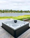 Sunrans New 3-Person Outdoor Spa Modern Freestanding Acrylic Hot Tub Drain Whirlpool Massage Eco-Friendly Drainer