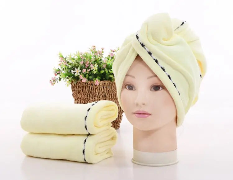 Eco-friendly Microfiber Hair Towel Turban for Ladies Soft Salon Dryer Hair Scrunchie Hair Towel Wrap Shower Head Towel