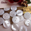 Niucky R0101-013 Factory Supply 9mm-20mm 2-Hole High Quality White Bottom Single Bread Shirt Button Flatback Washable Resin