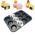 Non Stick Carbon Steel Muffin Cupcake Baking Pan Mold With Plastic Two Tone Cupcake Insert for Cake Decorating Set
