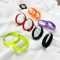 IN STOCK ! 5CM Oversized Candy Colors Big Circle Hoop Earring Fashion C Shape Hoops Korvakorut  Chunky Hoops Earrings for Women