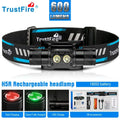 TrustFire H5R Lightweight Dual Aluminum Led Headlight 600Lm Head Flashlight Torch Light 18650 Rechargeable Outdoor Flashlight