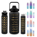 3 1 32oz PC Plastic Sports Water Bottles Motivational Time Marker Leak Proof Flip Top Lid Eco-Friendly Reusable Easy Carry
