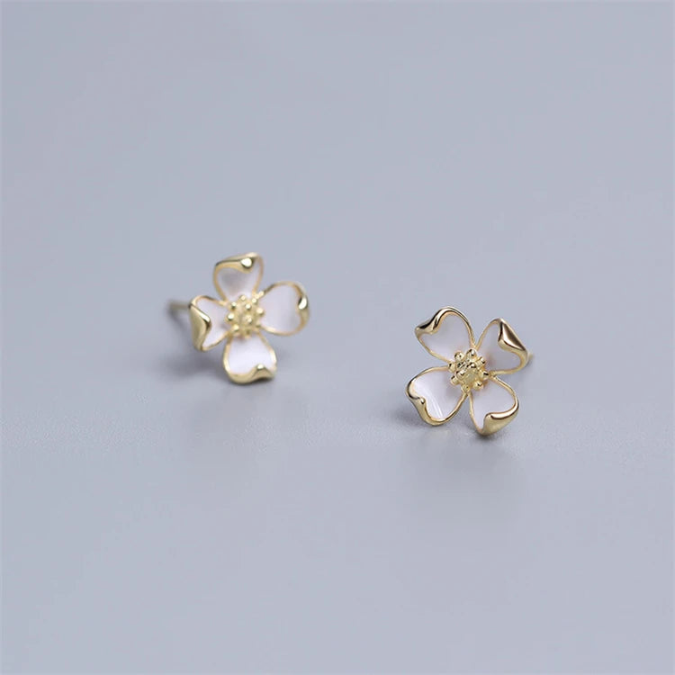 2025 Trendy Sterling Silver Daisy Earrings Enamel Flower Stud Earrings