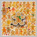 50PCS Factory Hot Toy Stickers Fun Decoration Waterproof Gingerbread Man Stickers
