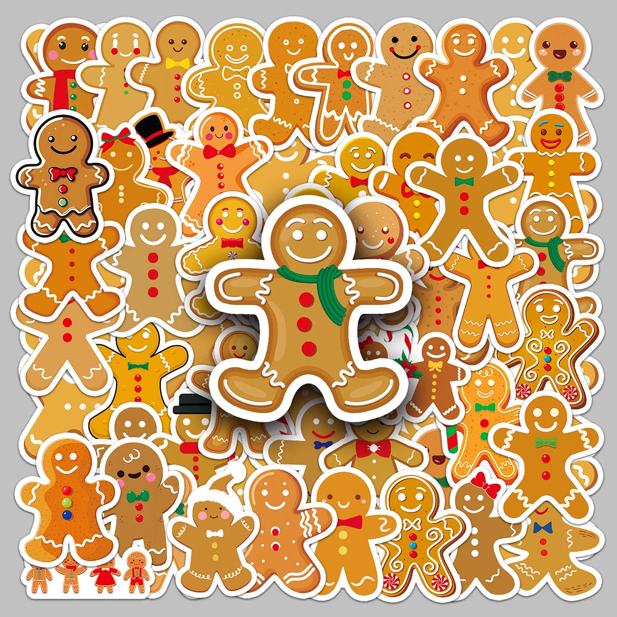 50PCS Factory Hot Toy Stickers Fun Decoration Waterproof Gingerbread Man Stickers