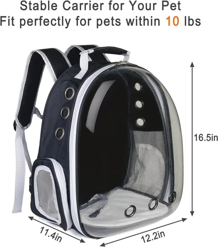 Wholesale Large Transparent Space Capsule Cat Carrier Backpack Airline Approved Breathable Nylon Plastic Bubble Bag Design