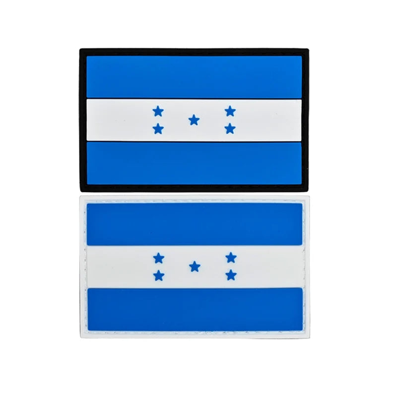 Honduras Flag Patch PVC Rubber National Flag Customizable OEM American Flags Clothes Debossed Lace Soft Cloth Felt 3D Custom