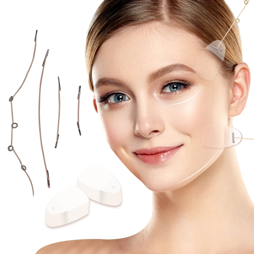 40pcs Invisible Neck Lift Eye Sticker Adhesive Face Lifting Patch Women's Beauty Makeup Tools with Rope Sets