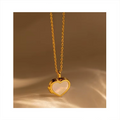 Fashion Necklaces 18K Gold Plated Photo Frames Shell Heart Locket Necklace Sweater Chain Love Pendant Necklace