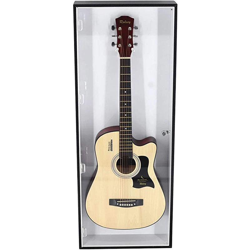 Professional Wall Mounted Acrylic Guitar Display Case Guitar Display Cabinet with Lock