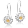 CAOSHI Refine Dainty Sunflower Lovely Earrings Lady Girls Silver Romantic Glitter Hollow Dangle Flower Earrings Women