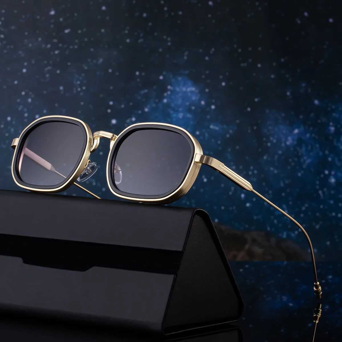 DOISYER Custom Logo Metal Frame Retro Sunglasses for Men Classic Square UV400 Protection Rectangle Style