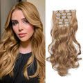Clip in Hair Extensions 6 PCS Wavy Clip in Extensions Synthetic Long Curly Wavy Thick Hair Extension for Women Girls