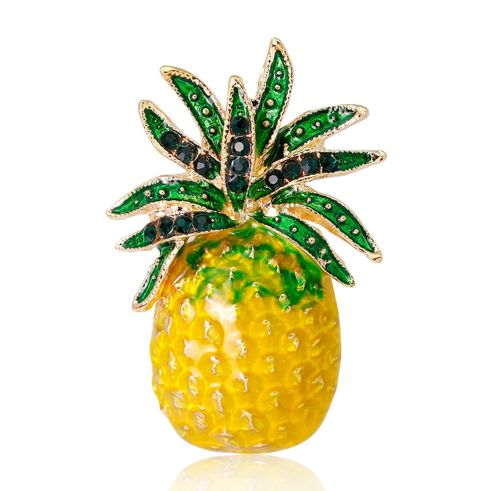 DRAF002 Fashion Enamel Brooches Women Fruit Pineapple Brooch Europe and America Jewelry Wholesale