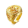 Luxury Vintage Stainless Steel Gold Ring for Men Punk Anchor Signet Wedding Ring for Party Anniversary Cut Jewelry Accessories