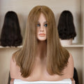 Lace Top Wig European Virgin Hair Kosher Wigs Natural Brown Blonde Virgin Unprocessed Thin Skin Silk Top Lace Jewish Wig Hair