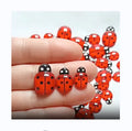 Mini Cute Red Beetle Ladybug Flatback Cabochon Rhinestone DIY Scrapbook Decor Home  Figurines Craft