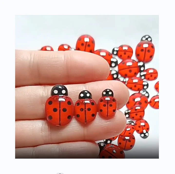 Mini Cute Red Beetle Ladybug Flatback Cabochon Rhinestone DIY Scrapbook Decor Home  Figurines Craft