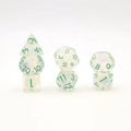 Custom Cheap Dice Game D4 D6 D8 D10 D12 D20 DND Polyhedral Rainbow Flake Inside with Green Ink Resin Dice