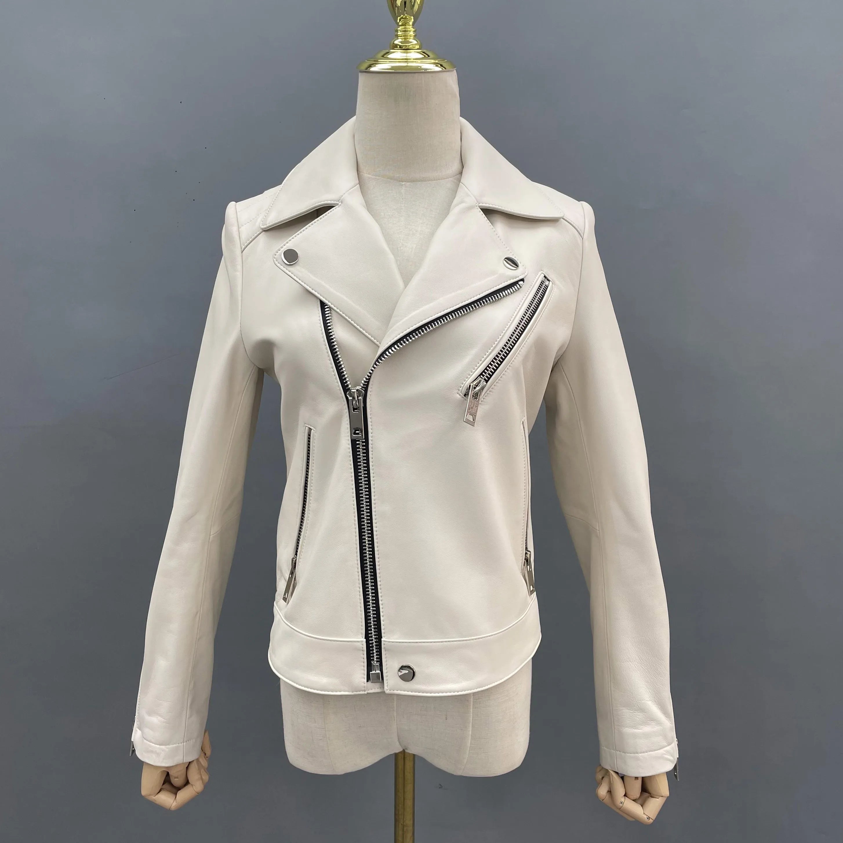 Janefur New Arrival 2023 Fashion Plus Size Short Style New Women Leather Jacket
