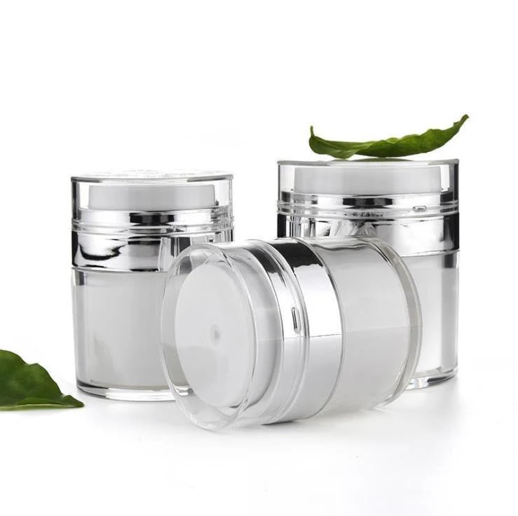 15G 30G 50G Empty White Color Cosmetic Plastic Airless Packaging Lotion Pump Acrylic Jars With Lids