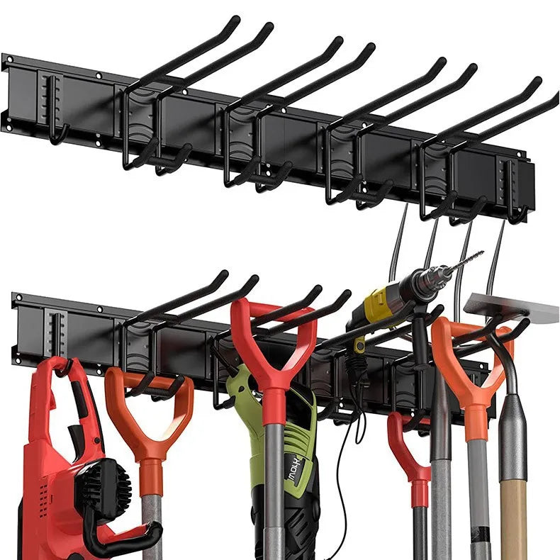 Cross-border Wall-mounted groove Plate Hook Garage Metal Hook Adjustable Disassembly Super Load-bearing Tool Storage Rack Modern