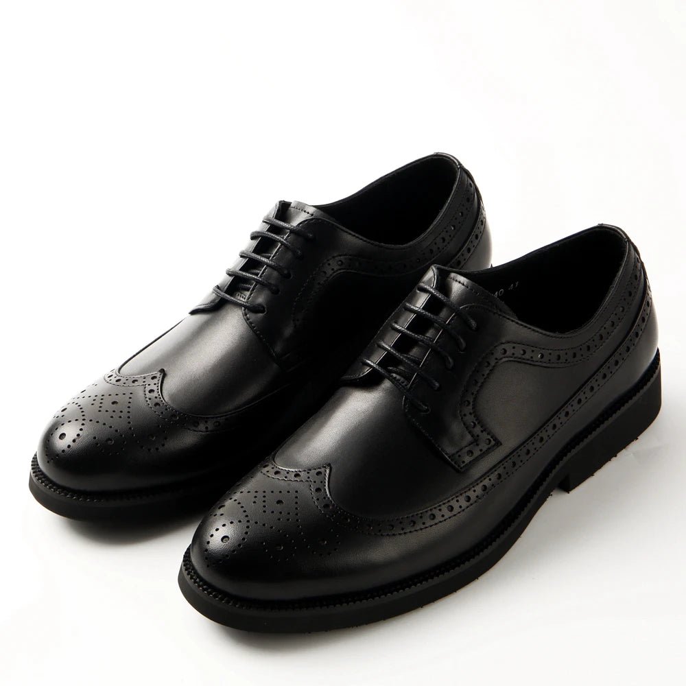 Vintage Italy Style Genuine Leather Brogue Style Derby Shoes for Men Dress Shoes Office Business Party Daily Life
