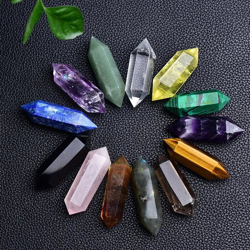 Healing Double Terminated Crystal Points Polished Tumbled Stone Wand Chakra Meditation Therapy Fengshui Home Decor