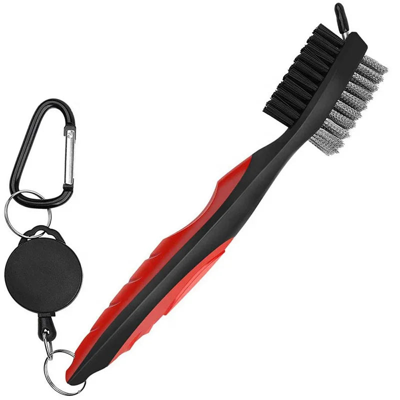 Golf Club Brush Golf Cleaning Brush 2 Sided Golf Putter Wedge Ball Cleaner Brush Head With Nylon and Wire Bristles