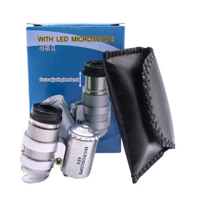 Attractive Price Portable 45times 60 Times Microscope Loupe Magnifying Glass With Led Mini Pocket Diamond Mosaic Microscope