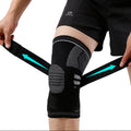 2116#Knee Brace Compression Sleeve Elastic Knee Wraps Patella Stabilizer with Silicone Gel Spring Support Hinged Knee Pads