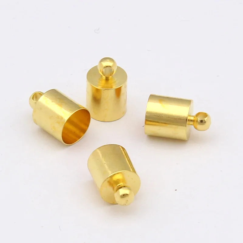 50pcs/lot Tassel Leather Cord End Crimp End Clasp Beads End Tip Cap for DIY Necklace Jewelry Making Findings
