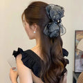 Gauze Bow Back Head Hairpin Fashion Head Ornament Hair Claw Catch Ponytail Shark Clip