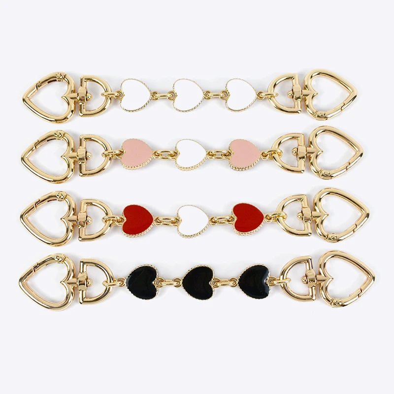 Deepeel L1-1 17cm Bag Accessories Handbag Love Heart Hook Extend Straps Decorative Chains O Ring Bag Chain