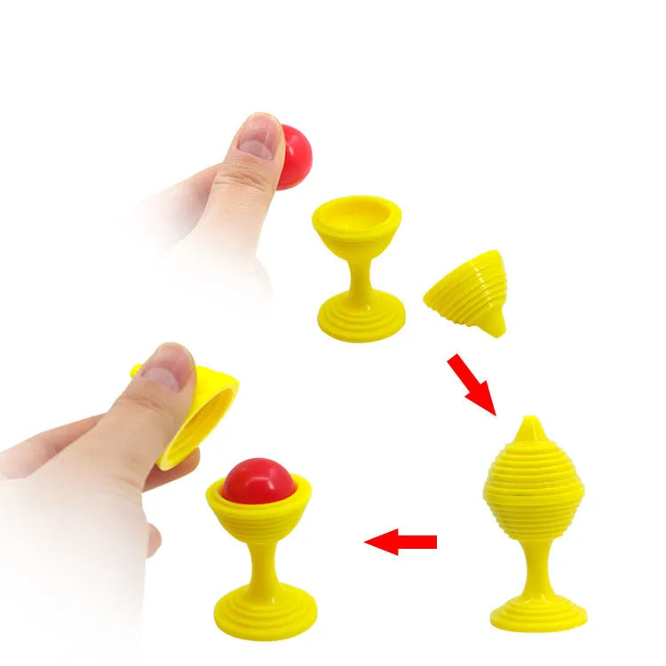 Classic Street Magic Small Size Ball and Vase Magic Trick Gimmick Easy to Do Illusion Magic Props Toys for Promotion