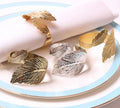 Hot Sale  Leaf Shape Napkin Ring Wedding Banquet Banquet Dinner Party Napkin Holder Ring Table Decoration