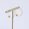 Zhuji  Simple Design 6-7mm Gold Color Potato Pearl Earring for Women Earrings