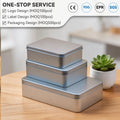 Custom Tin Plate Metal Box Straight Vertical Rectangle with Lid for Storage and Organization