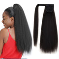 Factory 24inch Afro Kinky Curly Ponytail with Nylon Tape Synthetic Yaki Straight Ponytail Hair Piece for Black Women