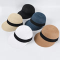 Unisex Character Summer Travel Baseball Cap Printed Sun Visor Hat Ribbon Paper Straw Adjustable Casual Boater Hat Outdoor Use
