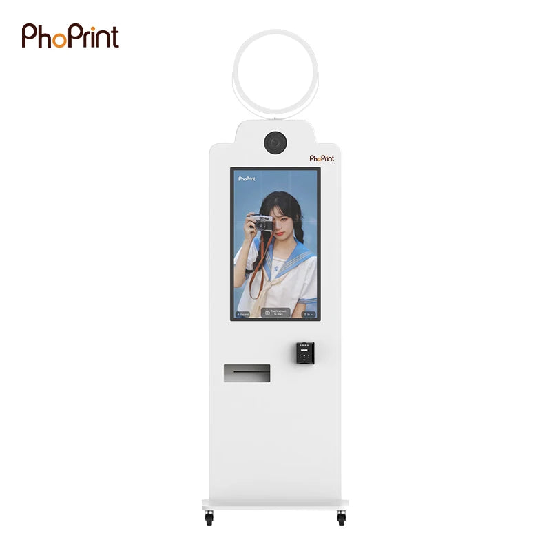 Korean Photo Booth Touch Screen Credit Card Payment Self Service Mirror Photo Booth for Rent