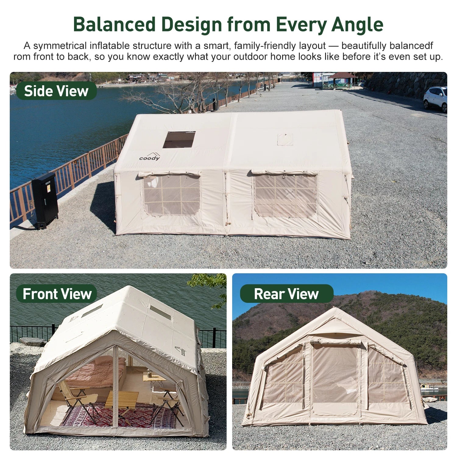 Coody 13.6 Air Tent-Beige Coody Original Manufacture Coody Air Tent Inflatable Tent Luxury Camping Tents