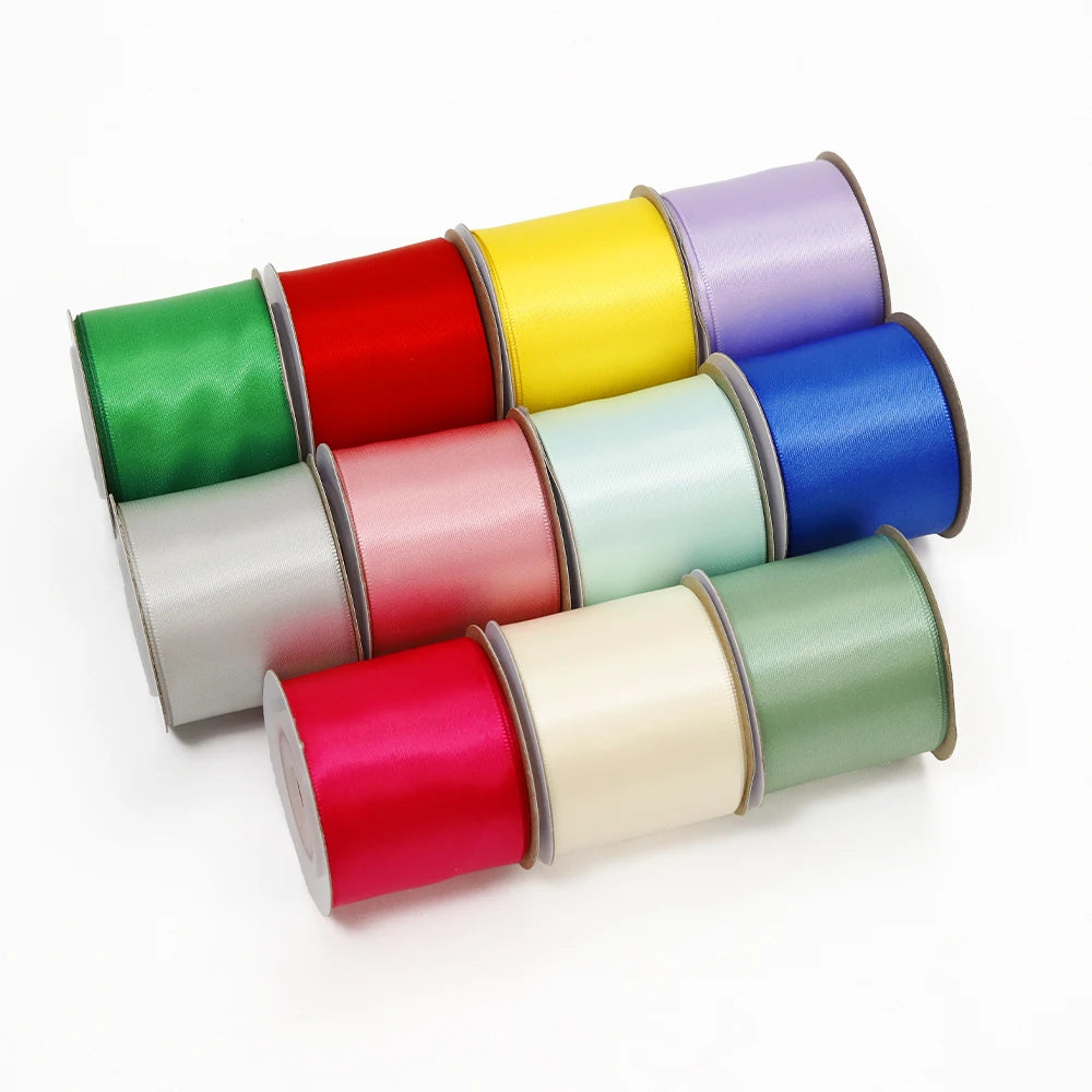 Factory Hot Sale 100% Polyester Single Sided Face Satin Ribbon 4cm Gift Packing Ribbon Roll