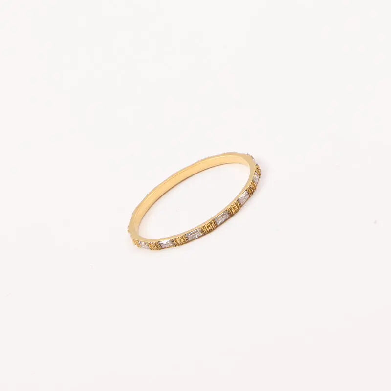 Fenny Tarnish Free Stylish Fine Luxury Micro Zirconia Pave Ring Trendy for Women Tarnish Free Wholesale Stainless Steel Jewelry